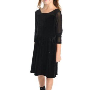 Appaman Josie Dress in Black Velvet Stripe size 8